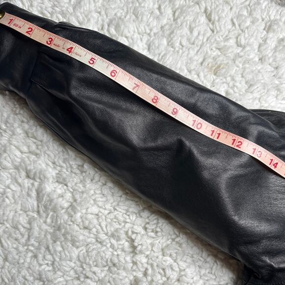 J. Percy for Marvin Richards Black Leather Jacket Fur Collar Slouchy Oversized - Picture 9 of 14